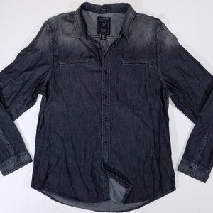 Guess Grey Faded-Design Full Button-Up Shirt